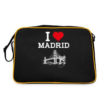 J’aime Madrid Golden Gate Bridge Espagne Lover Drapeau - Sac Retro - noir/or - Dos