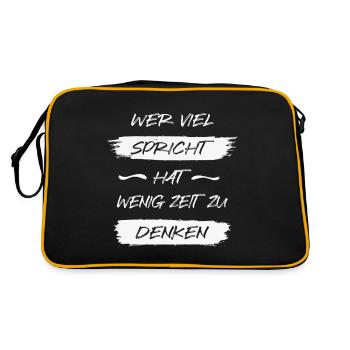 If you talk a lot, you have little time to think - Retro Bag - black/gold - Back