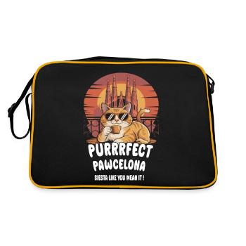 Pawcelona Barcelone Cat Design - Sac Retro - noir/or - Dos