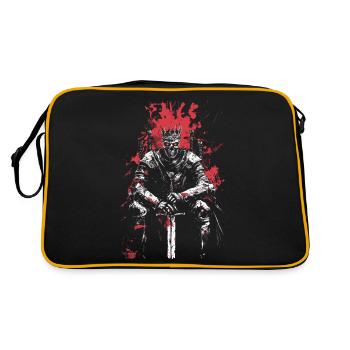 Undead King with Sword – Dark Fantasy Art - Retro Bag - black/gold - Back