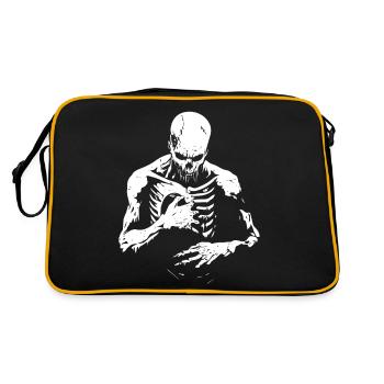 Decaying zombie reaches into chest - Retro Bag - black/gold - Back
