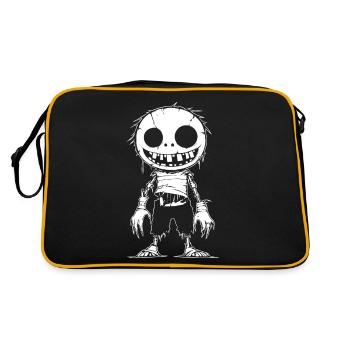 Zombie de dessin animé effrayant avec le sourire - Sac Retro - noir/or - Dos