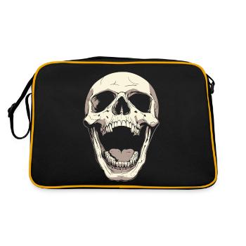Screaming Skull with Tongue – Dark Art - Retro Bag - black/gold - Back