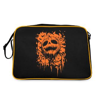 Tête de citrouille effrayante - Art d’horreur d’Halloween - Sac Retro - noir/or - Dos