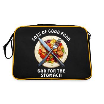 LOTS OF GOOD FOOD BAD FOR THE STOMACH - Retro Bag - black/gold - Back