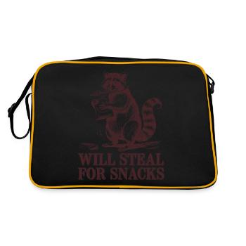 If you love snacks, you also steal: Food Lover Humor - Retro Bag - black/gold - Back