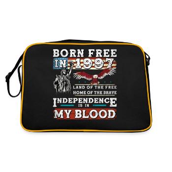 Born Free in 1997 - 28 Years of Liberty & Strength - Retro Bag - black/gold - Back