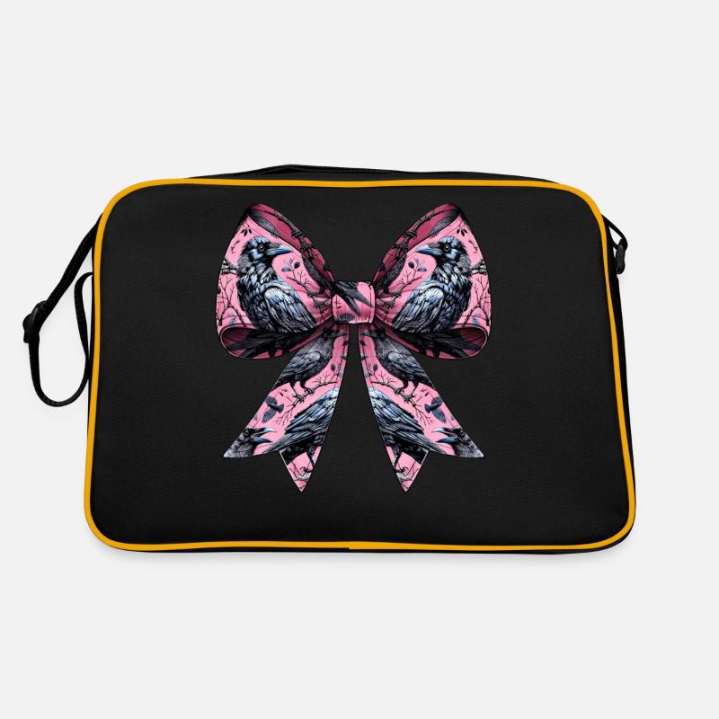 Coquette Bogen Krähe Rabe Vogel Muster Mädchen Retro Tasche