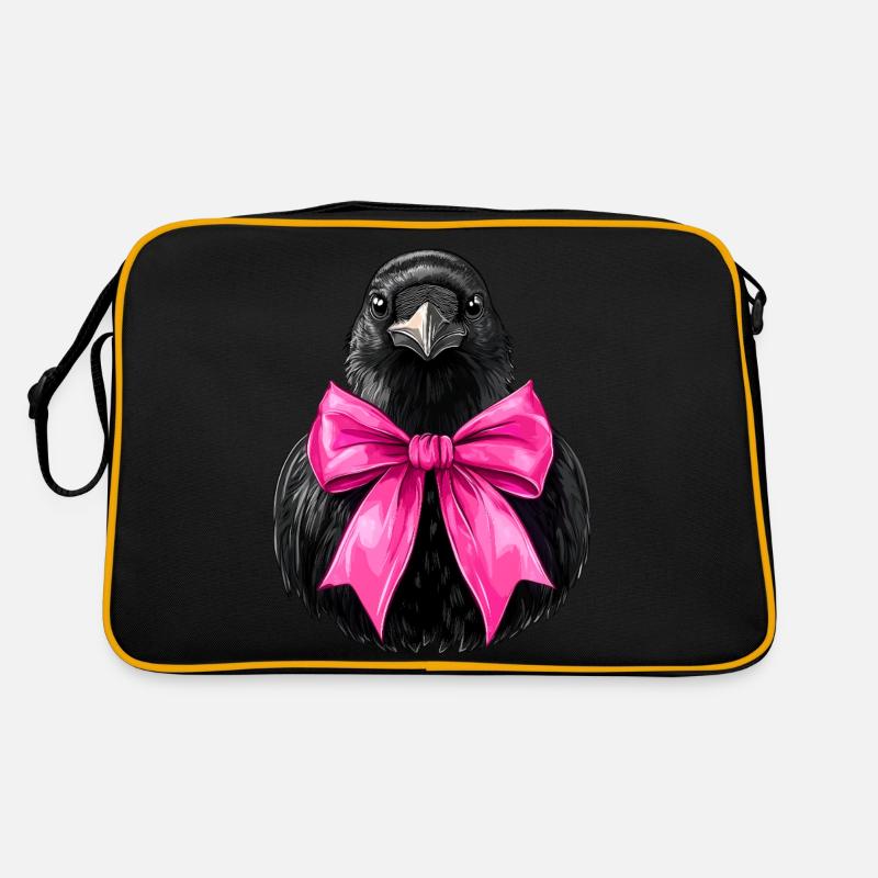 Coquette Bogen Krähe Rabe Vogel Mädchen Mama rosa Retro Tasche