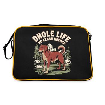 Dhole Lover Faune Canidé Chien sauvage asiatique - Sac Retro - noir/or - Dos