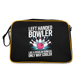 Left-handed bowler just a lot cooler - Retro Bag - black/gold - Back