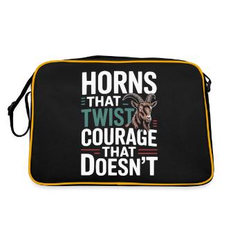 Markhor Liebhaber Tier Tier Wild Ziege Pakistan - Retro Tasche - Schwarz/Gold - Hinten
