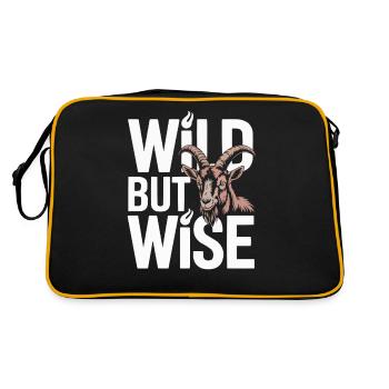 Markhor Liebhaber Tier Tier Wild Ziege Pakistan - Retro Tasche - Schwarz/Gold - Hinten