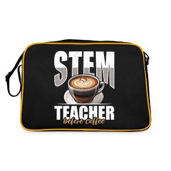STEM Teacher Before Coffee Educator Coffee Lover - Retro Bag - black/gold - Back