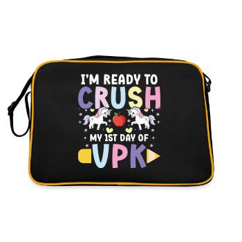 Ich Bin Bereit, Meinen Ersten Tag Von Vpk - Retro Tasche - Schwarz/Gold - Hinten