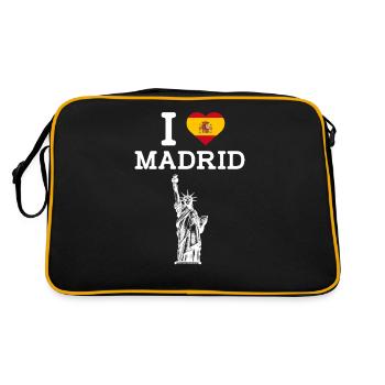 J’aime Madrid Cool Statue De La Liberté Coeur Drapeau - Sac Retro - noir/or - Dos