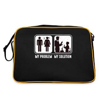 STEM Teacher My Problem My Solution Pictogram Dad - Retro Bag - black/gold - Back