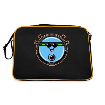 Süßer Saugroboter Staubsauger - Retro Tasche - Schwarz/Gold - Hinten