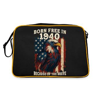 Born Free in 1940 - 85 Years Old Free Because of - Retro Bag - black/gold - Back