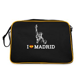 J’aime Madrid Statue De La Liberté Espagne Drapeau Coeur - Sac Retro - noir/or - Dos
