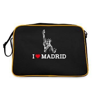 J’aime Madrid Coeur Drapeau Statue De La Liberté Espagne - Sac Retro - noir/or - Dos