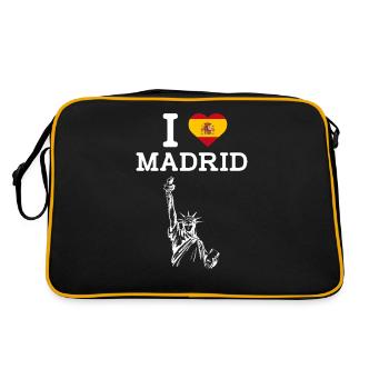 J’aime Madrid Coeur Drapeau Espagne Statue De La Liberté - Sac Retro - noir/or - Dos