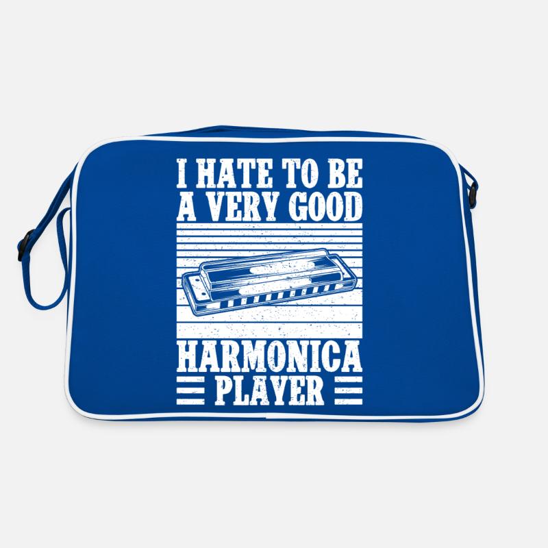 Harmonica Musican Hate To Be Very Good Player Retro Tasche