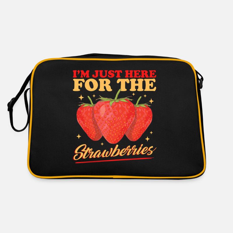 Erdbeeren Erdbeere Strawberry Geschenk Retro Tasche