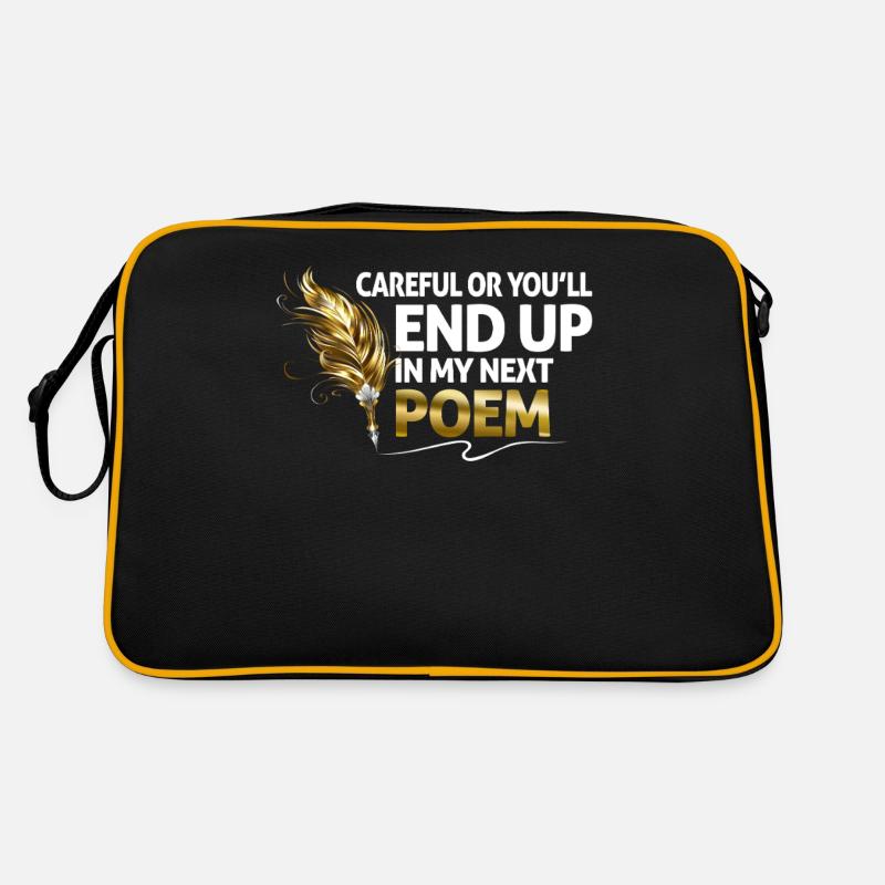 Vorsicht Oder Du Endest In Meinem Nächsten Gedicht Retro Tasche