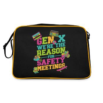 Gen X We are the reason for security meetings - Retro Bag - black/gold - Back