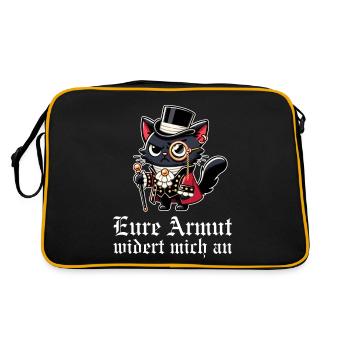 Eure Armut widert mich an – Dekadente Gothic Katze - Retro Tasche - Schwarz/Gold - Hinten