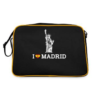 J’aime Madrid Espagne Coeur Drapeau Statue De La Liberté - Sac Retro - noir/or - Dos