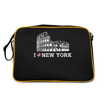 New York Lover Cool Colosseum États-Unis Jeu de mots - Sac Retro - noir/or - Dos