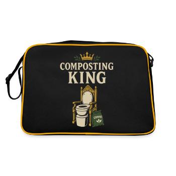 Compostage Toilette Vie Eco Humour Hors Réseau Salle de bain - Sac Retro - noir/or - Dos