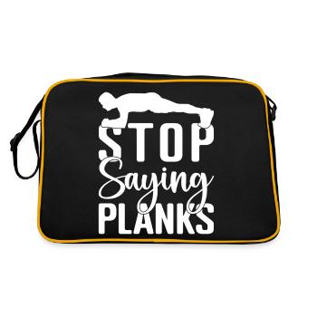 Gym Junkies Stop Saying Planks Calisthenics - Retro Bag - black/gold - Back