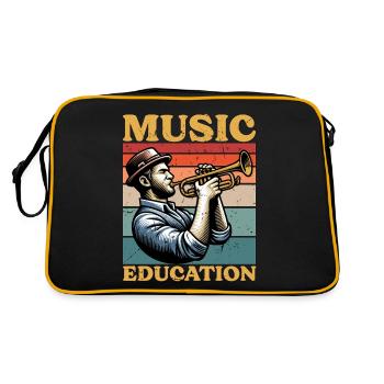 Music Teacher Music Education Educator Musician - Retro Tasche - Schwarz/Gold - Hinten