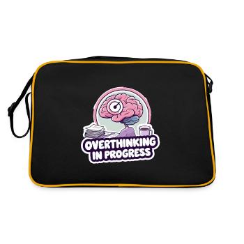 Trop réfléchir en cours – Funny Brain - Sac Retro - noir/or - Dos