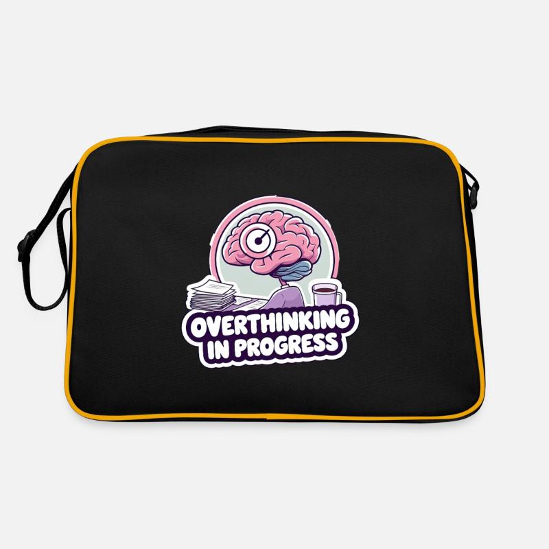Overthinking in Progress – Funny Brain Retro Bag