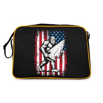 Bigfoot Arrowhead Arrowheads Drapeau américain - Sac Retro - noir/or - Dos