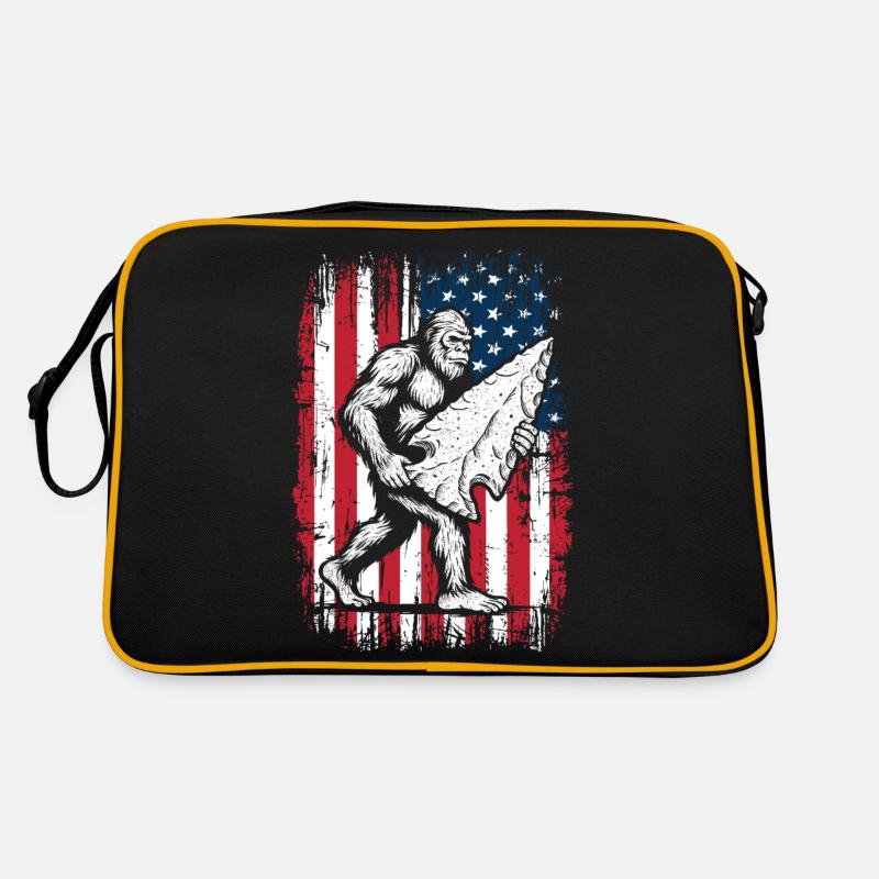 Bigfoot Arrowhead Arrowheads US Flag Retro Bag