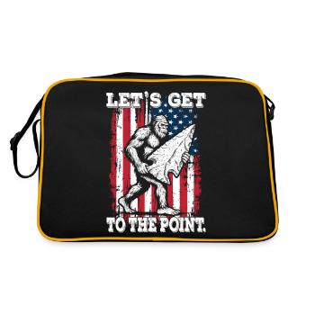 Drôle Bigfoot Arrowheads Drapeau américain - Sac Retro - noir/or - Dos
