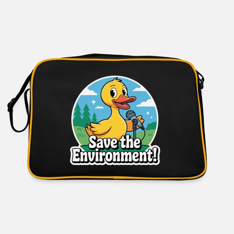 DUCK, SAVE THE ENVIRONMENT Retro Bag