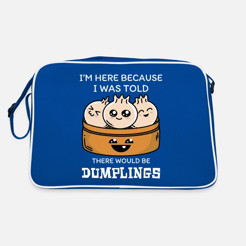 Ich Bin Hier Wegen Der Dumplings Retro Tasche