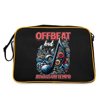 Music Teacher Offbeat But Loves Musical Instrument - Retro Bag - black/gold - Back