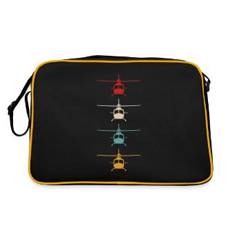 Hélicoptère Vintage Look Rétro - Sac Retro - noir/or - Dos