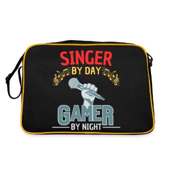Drôle de joueur chanteur disant joueur - Sac Retro - noir/or - Dos