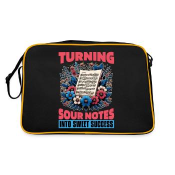 Music Teacher Turning Sour Notes Into Music Lover - Retro Tasche - Schwarz/Gold - Hinten