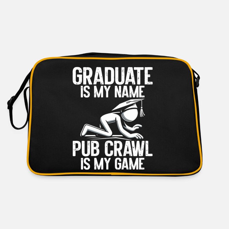 Pub crawl, bar crawl, bar hopping, pup hopping - Retro Bag - black/gold
