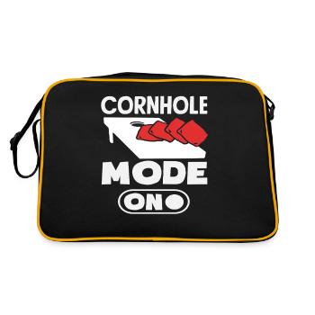 Cornhole Spieler Modus An - Retro Tasche - Schwarz/Gold - Hinten