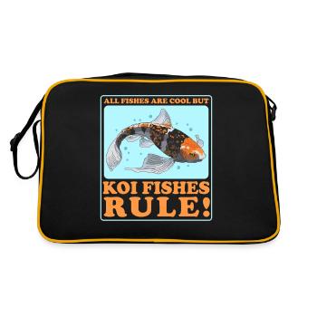 Koi Fish Koi Nishikigoi Gift - Retro Bag - black/gold - Back